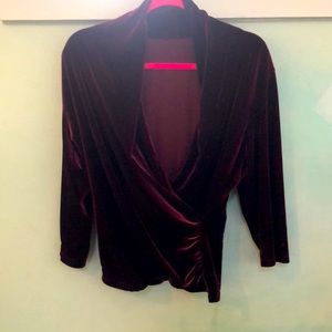 Velvet wrap top